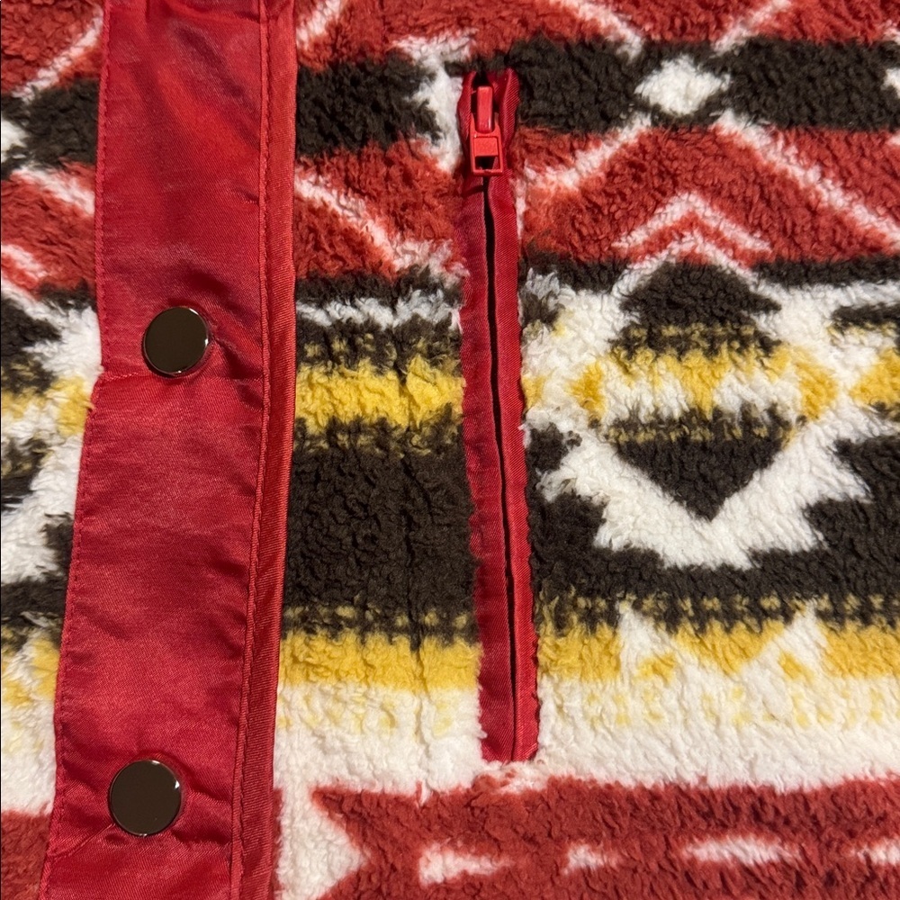 Zeagoo Tribal Pattern Jacket - Red, Yellow, Brown - Picture 9 of 16